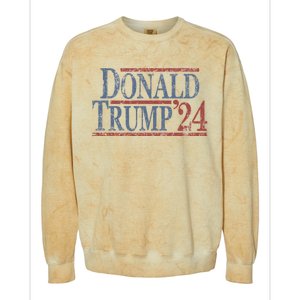 Distressed Donald Trump 2024 Colorblast Crewneck Sweatshirt