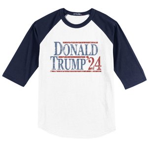 Distressed Donald Trump 2024 Baseball Sleeve Shirt