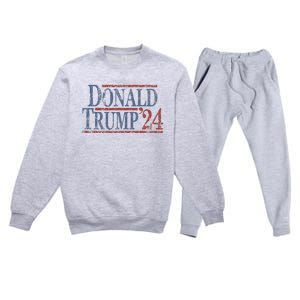 Distressed Donald Trump 2024 Premium Crewneck Sweatsuit Set