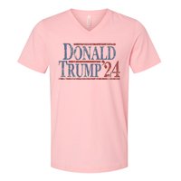 Distressed Donald Trump 2024 V-Neck T-Shirt