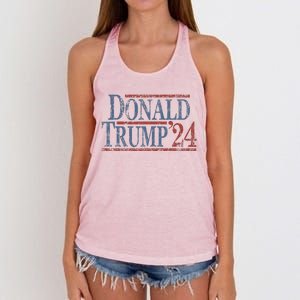 Distressed Donald Trump 2024 Women's Knotted Racerback Tank