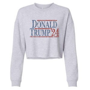 Distressed Donald Trump 2024 Cropped Pullover Crew