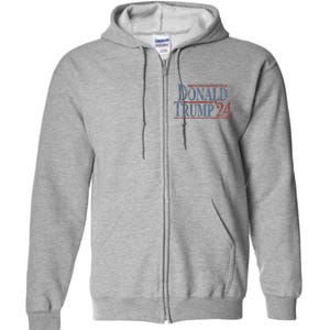 Distressed Donald Trump 2024 Full Zip Hoodie