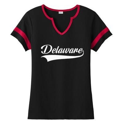 Delaware DE Throwback Ladies Halftime Notch Neck Tee