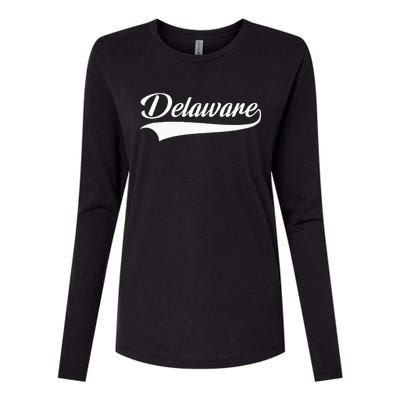 Delaware DE Throwback Womens Cotton Relaxed Long Sleeve T-Shirt