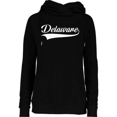 Delaware DE Throwback Womens Funnel Neck Pullover Hood