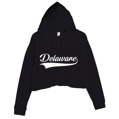 Delaware DE Throwback Crop Fleece Hoodie