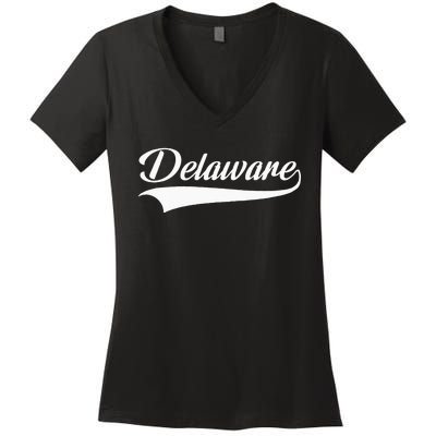 Delaware DE Throwback Women's V-Neck T-Shirt