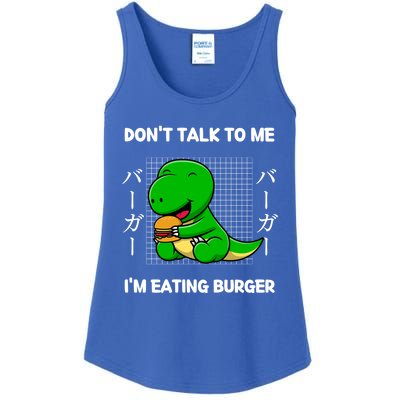 Dinosaur Don't Talk To Me I'm Eating Burger Japanese Style Gift Ladies Essential Tank