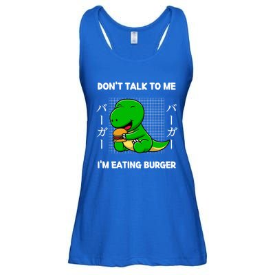 Dinosaur Don't Talk To Me I'm Eating Burger Japanese Style Gift Ladies Essential Flowy Tank