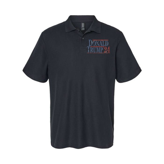 Distressed Donald Trump 2024 Softstyle Adult Sport Polo