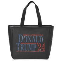 Distressed Donald Trump 2024 Zip Tote Bag