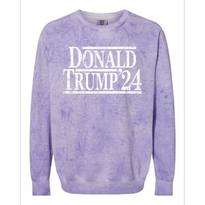 Distressed Donald Trump 2024 Cute Gift Colorblast Crewneck Sweatshirt