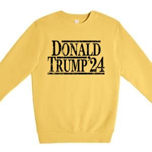 Distressed Donald Trump 2024 Cute Gift Premium Crewneck Sweatshirt