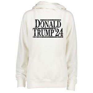 Distressed Donald Trump 2024 Cute Gift Womens Funnel Neck Pullover Hood