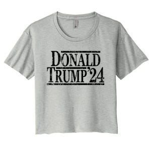 Distressed Donald Trump 2024 Cute Gift Women's Crop Top Tee