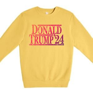 Distressed Donald Trump 2024 Gift Premium Crewneck Sweatshirt