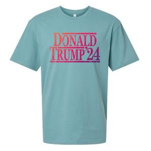 Distressed Donald Trump 2024 Gift Sueded Cloud Jersey T-Shirt