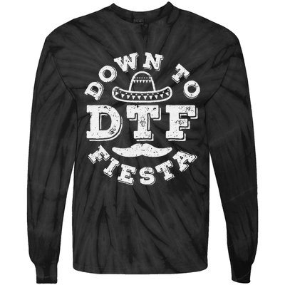 DTF Down To Fiesta Cinco De Mayo Party Gifts Tie-Dye Long Sleeve Shirt