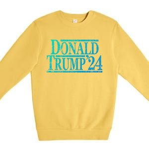 Distressed Donald Trump 2024 Gift Premium Crewneck Sweatshirt