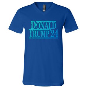 Distressed Donald Trump 2024 Gift V-Neck T-Shirt