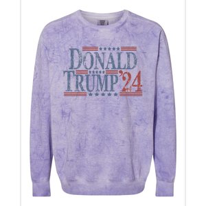 Distressed Donald Trump 2024 Gift Colorblast Crewneck Sweatshirt