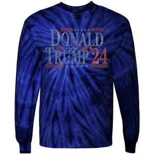 Distressed Donald Trump 2024 Gift Tie-Dye Long Sleeve Shirt