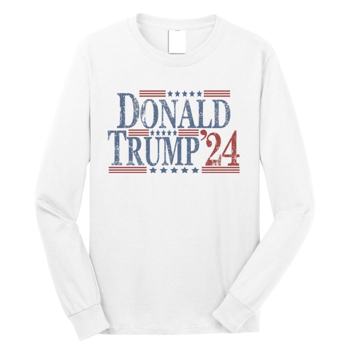 Distressed Donald Trump 2024 Gift Long Sleeve Shirt