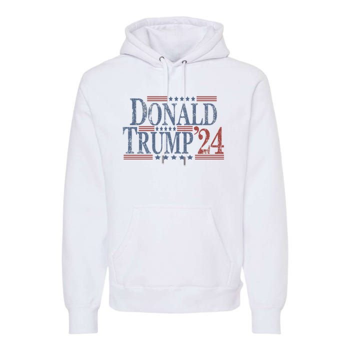 Distressed Donald Trump 2024 Gift Premium Hoodie