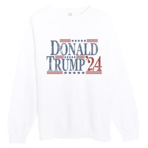 Distressed Donald Trump 2024 Gift Premium Crewneck Sweatshirt