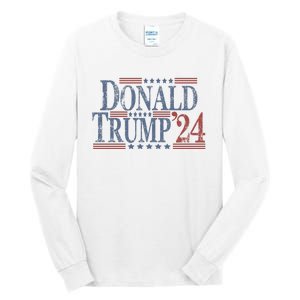 Distressed Donald Trump 2024 Gift Tall Long Sleeve T-Shirt