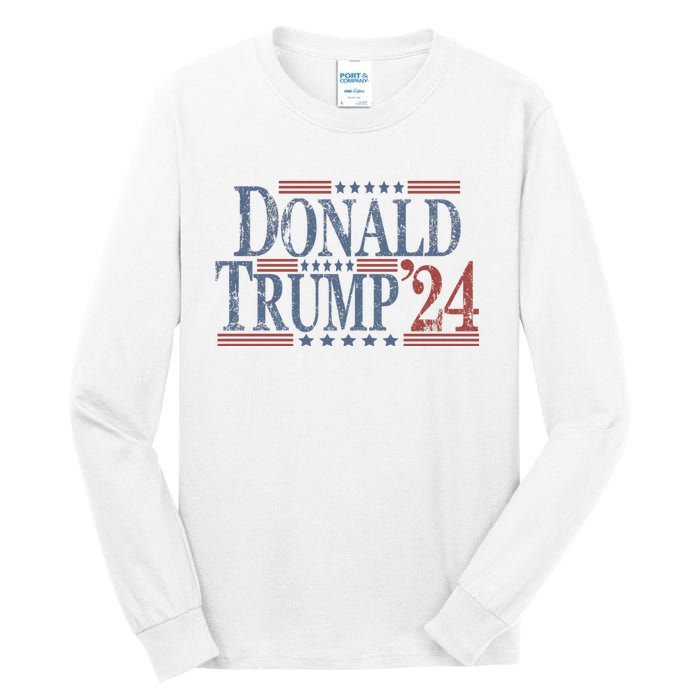 Distressed Donald Trump 2024 Gift Tall Long Sleeve T-Shirt