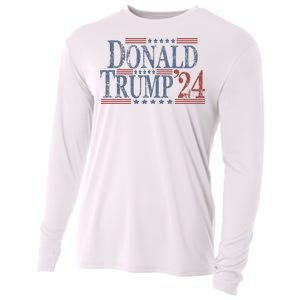 Distressed Donald Trump 2024 Gift Cooling Performance Long Sleeve Crew