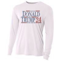 Distressed Donald Trump 2024 Gift Cooling Performance Long Sleeve Crew