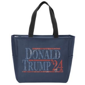 Distressed Donald Trump 2024 Donald Trump 24 Zip Tote Bag