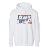 Distressed Donald Trump 2024 Donald Trump 24 Garment-Dyed Fleece Hoodie