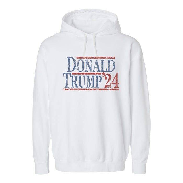 Distressed Donald Trump 2024 Donald Trump 24 Garment-Dyed Fleece Hoodie