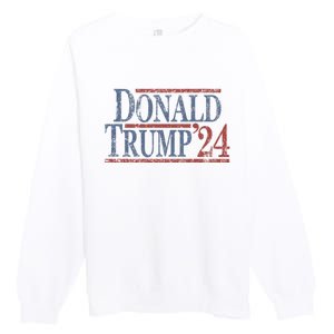 Distressed Donald Trump 2024 Donald Trump 24 Premium Crewneck Sweatshirt