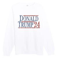 Distressed Donald Trump 2024 Donald Trump 24 Premium Crewneck Sweatshirt