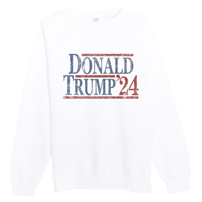 Distressed Donald Trump 2024 Donald Trump 24 Premium Crewneck Sweatshirt