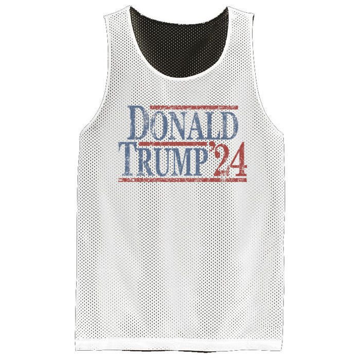 Distressed Donald Trump 2024 Donald Trump 24 Mesh Reversible Basketball Jersey Tank