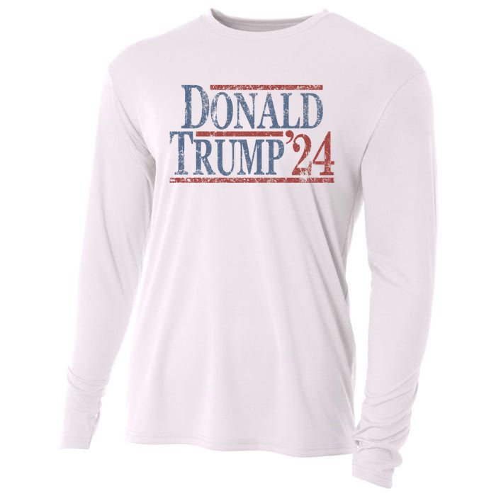 Distressed Donald Trump 2024 Donald Trump 24 Cooling Performance Long Sleeve Crew