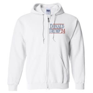 Distressed Donald Trump 2024 Donald Trump 24 Full Zip Hoodie