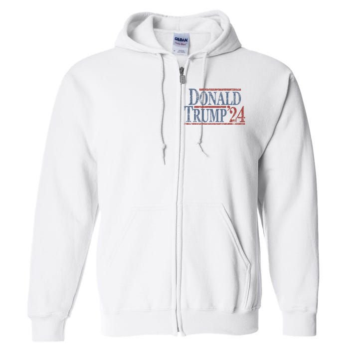 Distressed Donald Trump 2024 Donald Trump 24 Full Zip Hoodie