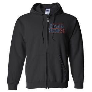 Distressed Donald Trump 2024 Full Zip Hoodie