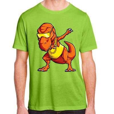 Dabbing Dinosaur T Rex Funny Dab Meme Adult ChromaSoft Performance T-Shirt