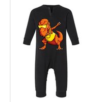 Dabbing Dinosaur T Rex Funny Dab Meme Infant Fleece One Piece