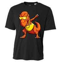 Dabbing Dinosaur T Rex Funny Dab Meme Cooling Performance Crew T-Shirt