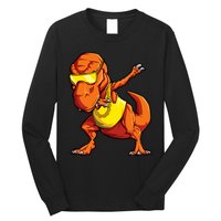 Dabbing Dinosaur T Rex Funny Dab Meme Long Sleeve Shirt