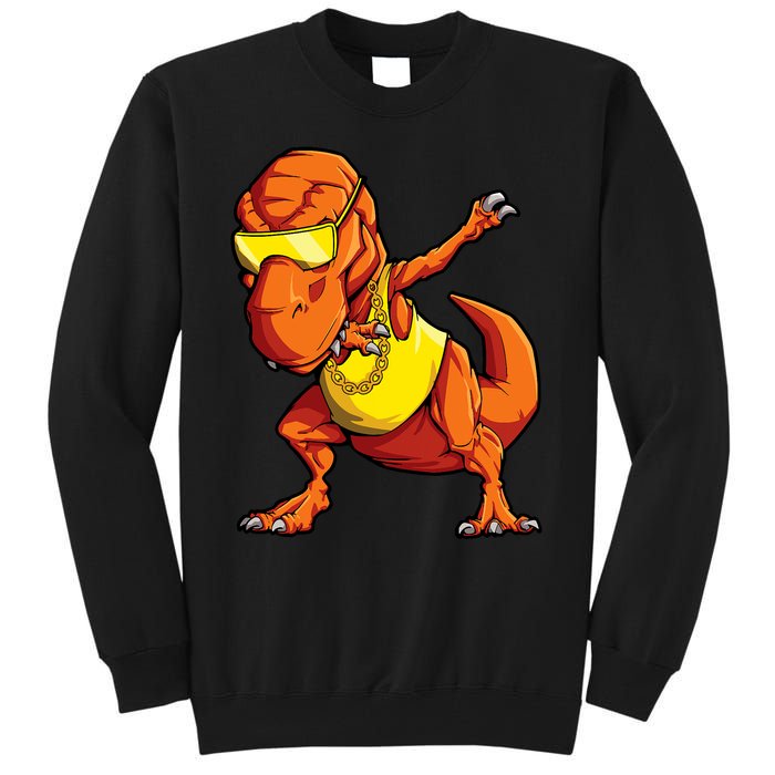 Dabbing Dinosaur T Rex Funny Dab Meme Tall Sweatshirt